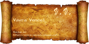 Vavra Vencel névjegykártya
